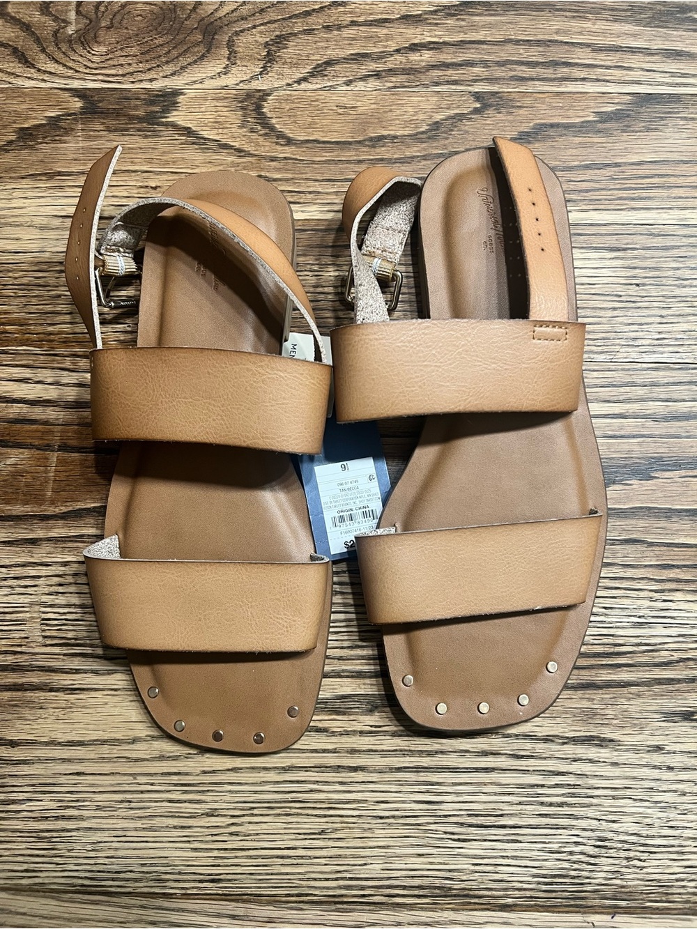 Target Women’s Tan Double-Strap Ankle Buckle Sandals